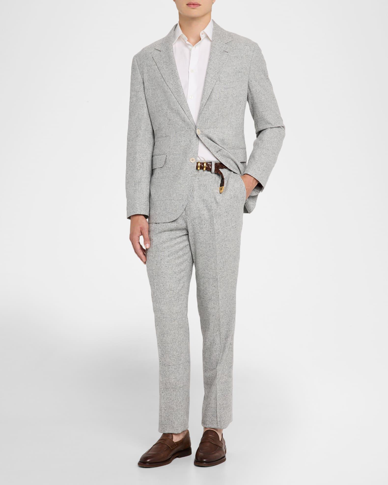 Men's Plaid Donegal Effect Two-Piece Suit Product Image