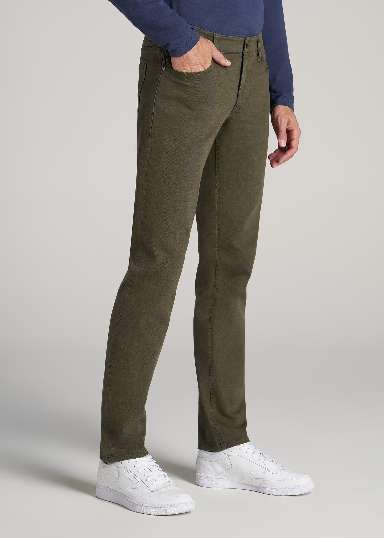 Carman TAPERED Jeans for Tall Men in Olive Green Wash Product Image