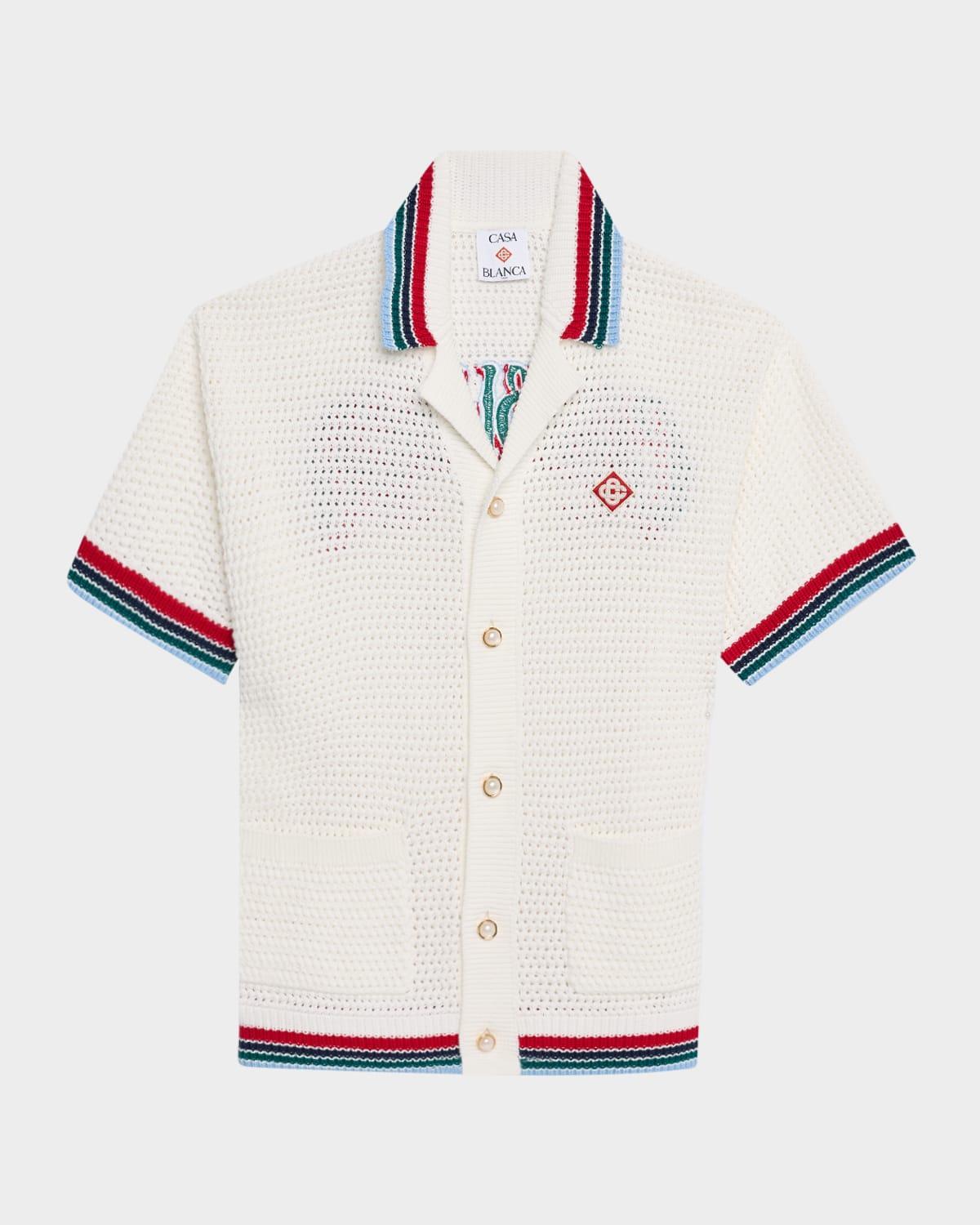 Mens Sporty Faux Crochet Shirt Product Image