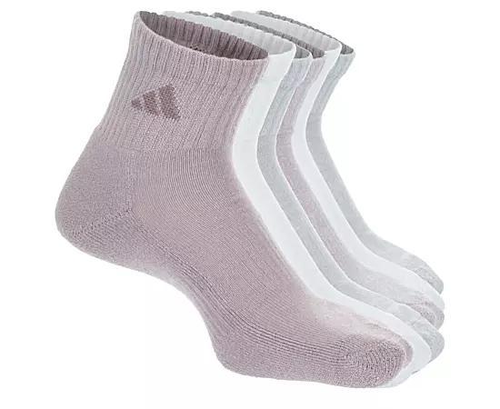 Adidas Womens Cushioned Quarter Socks 6 Pairs Product Image