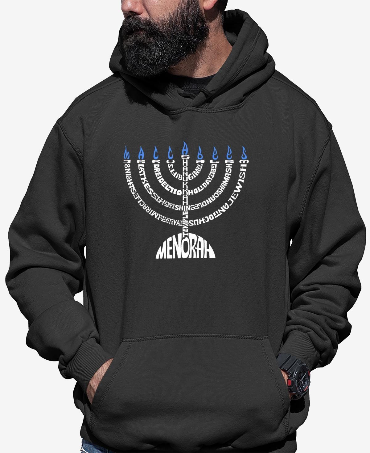 La Pop Art Mens Menorah Word Art Hooded Sweatshirt Product Image
