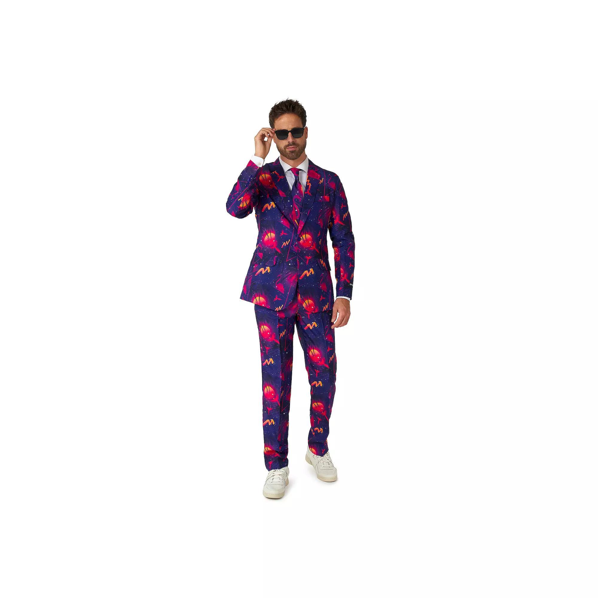 Men's Suitmeister Retro Neon Navy Suit Set, Size: Large, Purple Product Image