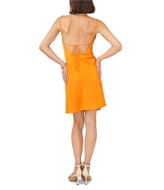 1. STATE Sleeveless Satin Tie Back Cowl Neck Slip Dress Product Image