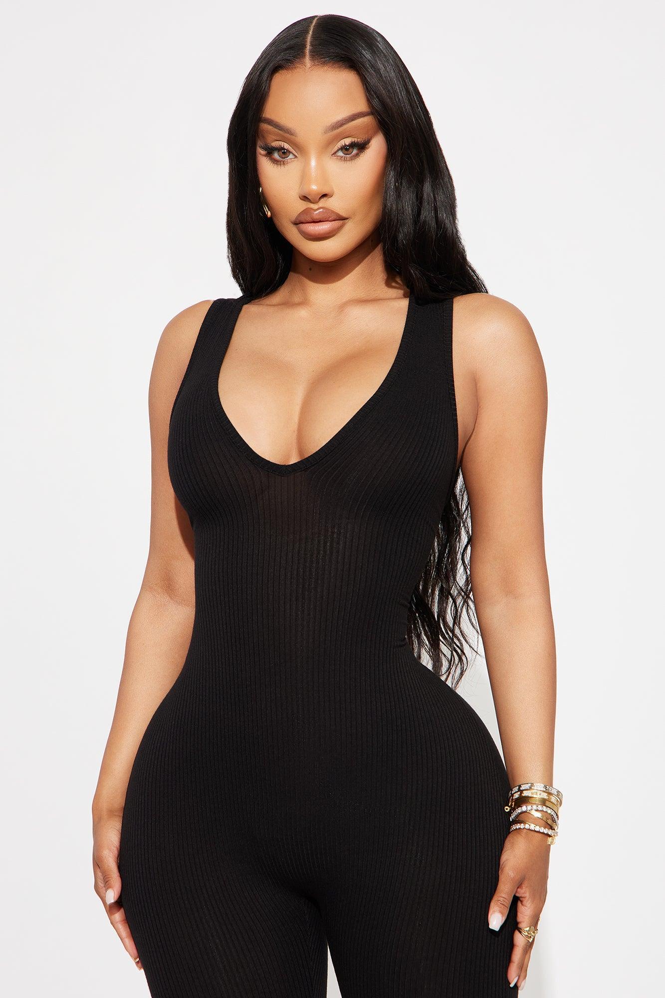 Ryleigh Ribbed Jumpsuit - Black Product Image