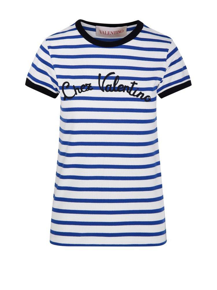 VALENTINO Striped Crewneck T In Stripped Product Image
