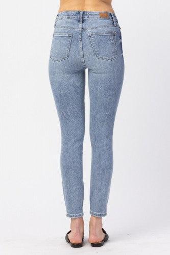 82330   Hilaria Hi Rise Distressed Skinny Judy Blue Jeans Product Image