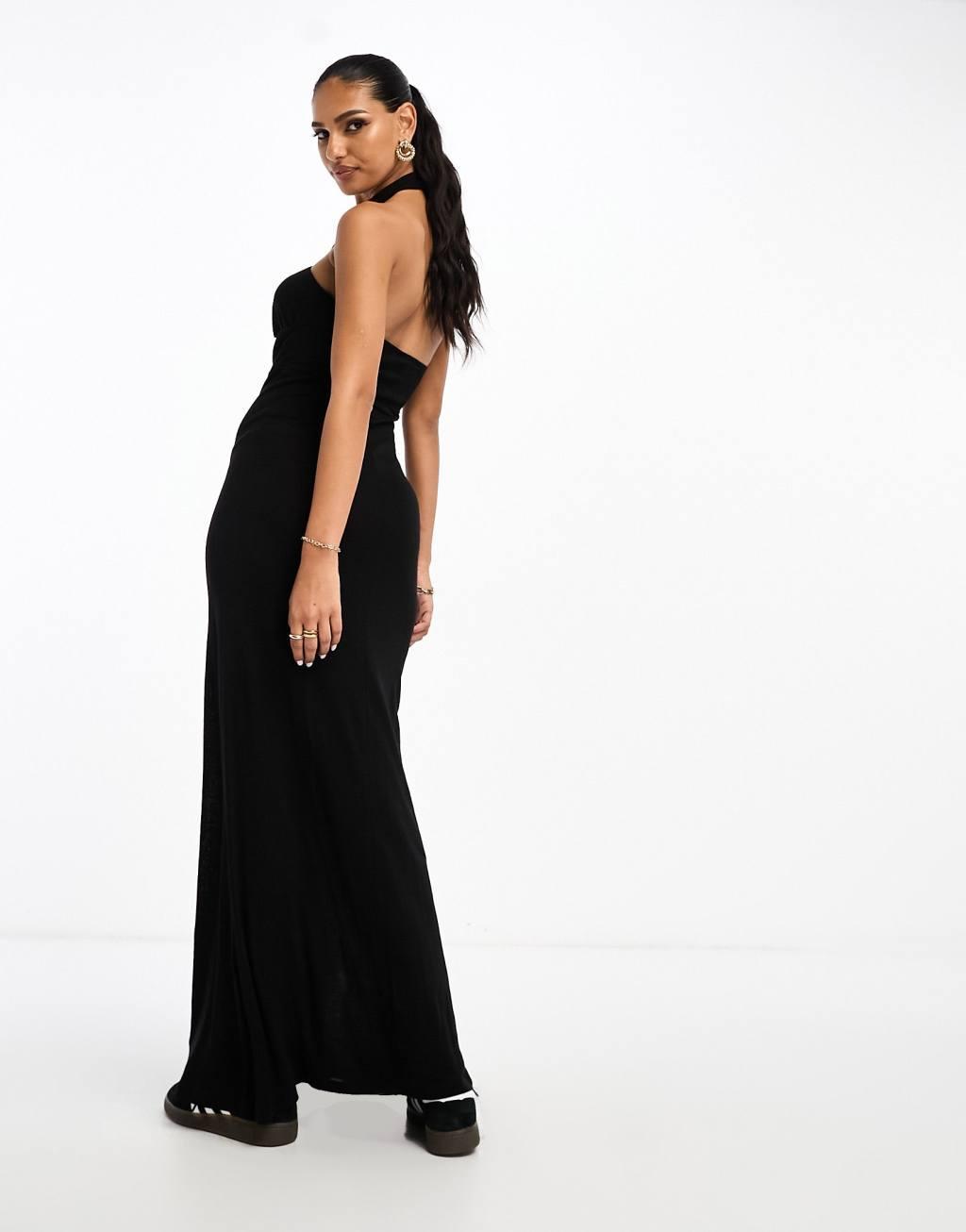ASOS DESIGN halter strap cut out midi dress Product Image