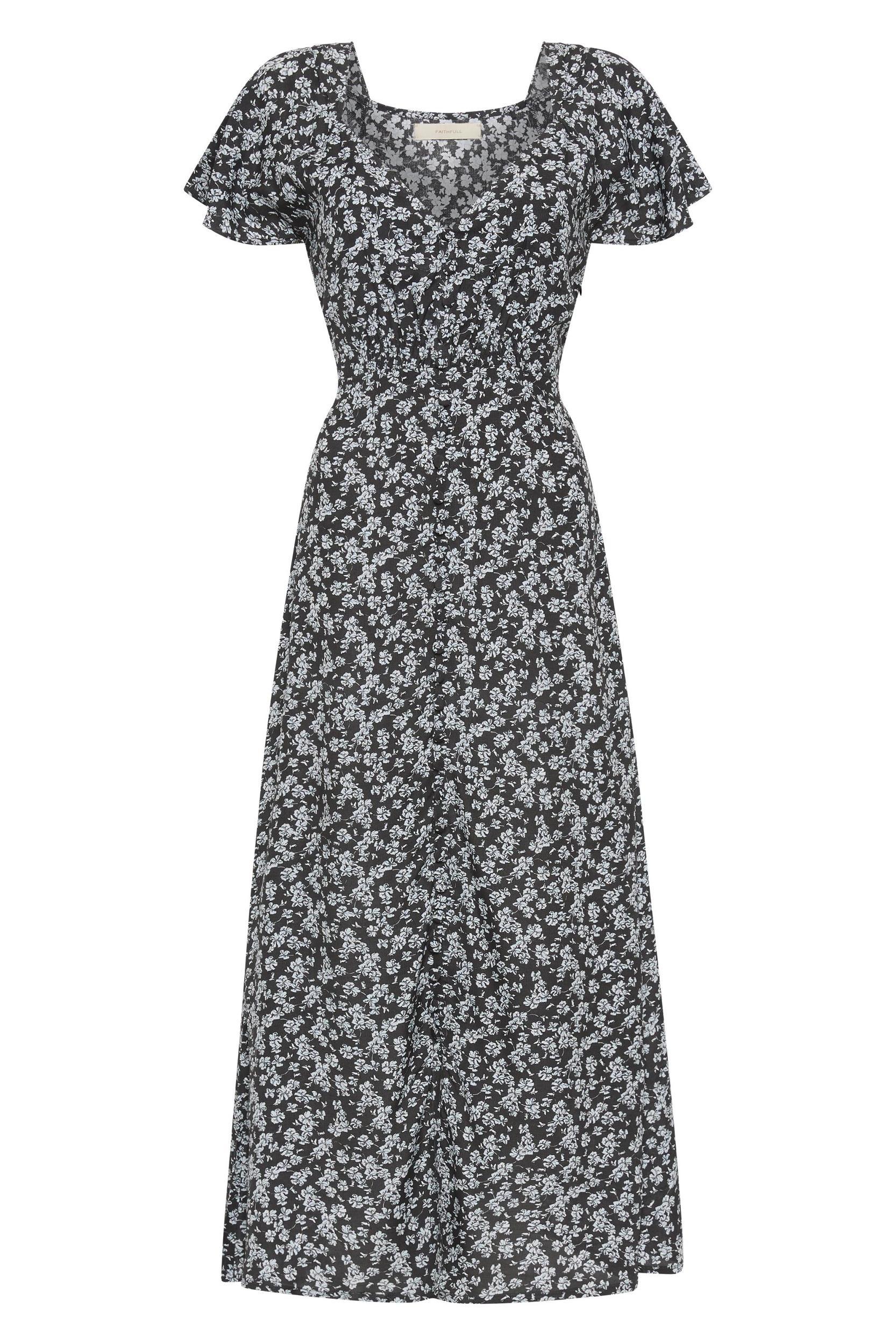 Aurelie Midi Dress Leilani Charred Navy - Final Sale Product Image