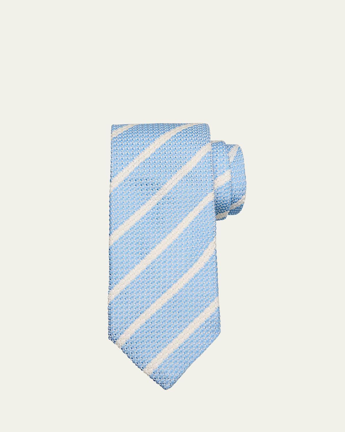 Mens Woven Stripe Silk Tie Product Image