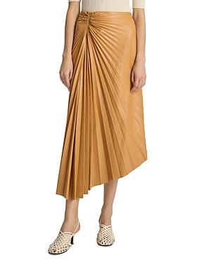 A. l.c. Tracy Asymmetric Pleated Vegan Leather Skirt Product Image