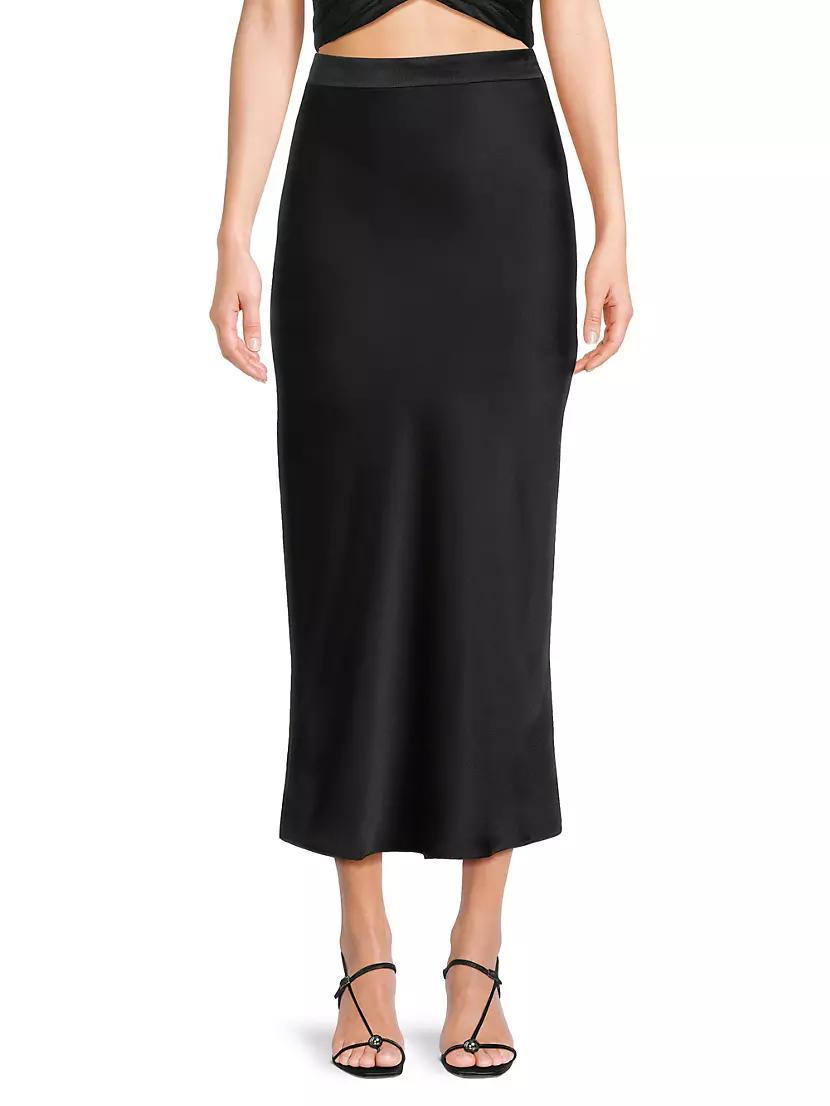 Bias-Cut Satin Midi-Skirt Product Image