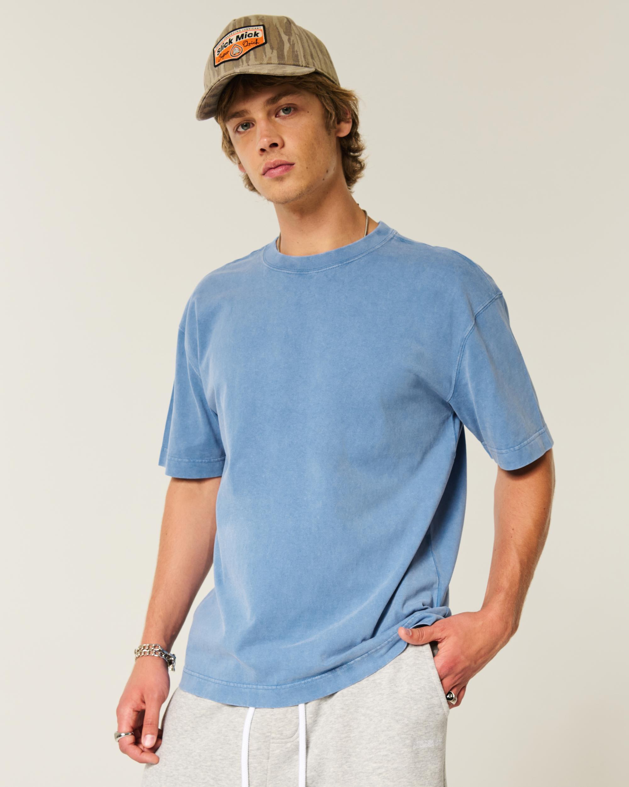 Boxy Heavyweight Camo Crew T-Shirt Product Image