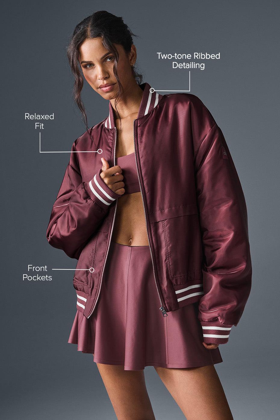Afterglow Varsity Jacket - Burgundy Truffle Female Product Image