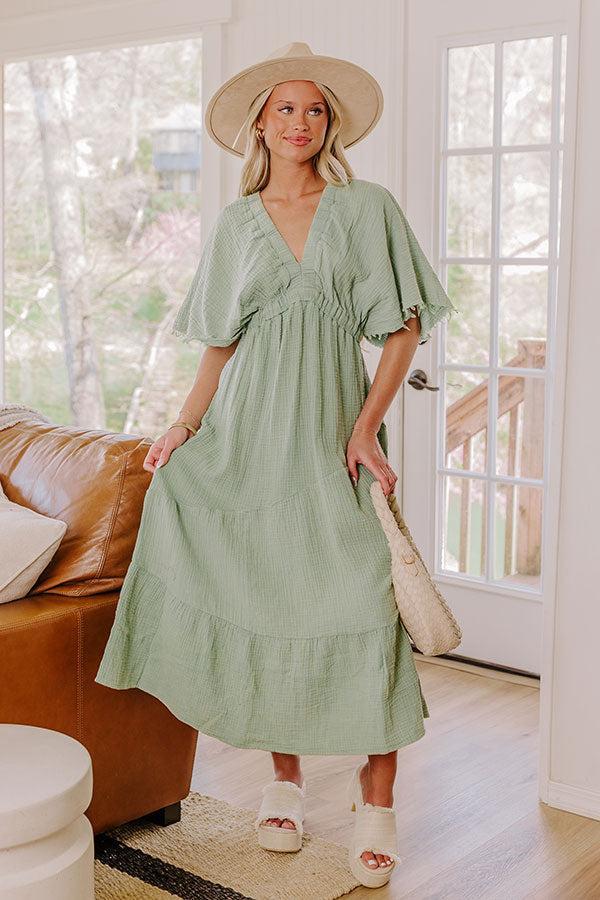 Pursuit Of Happiness Midi Dress in Sage Product Image