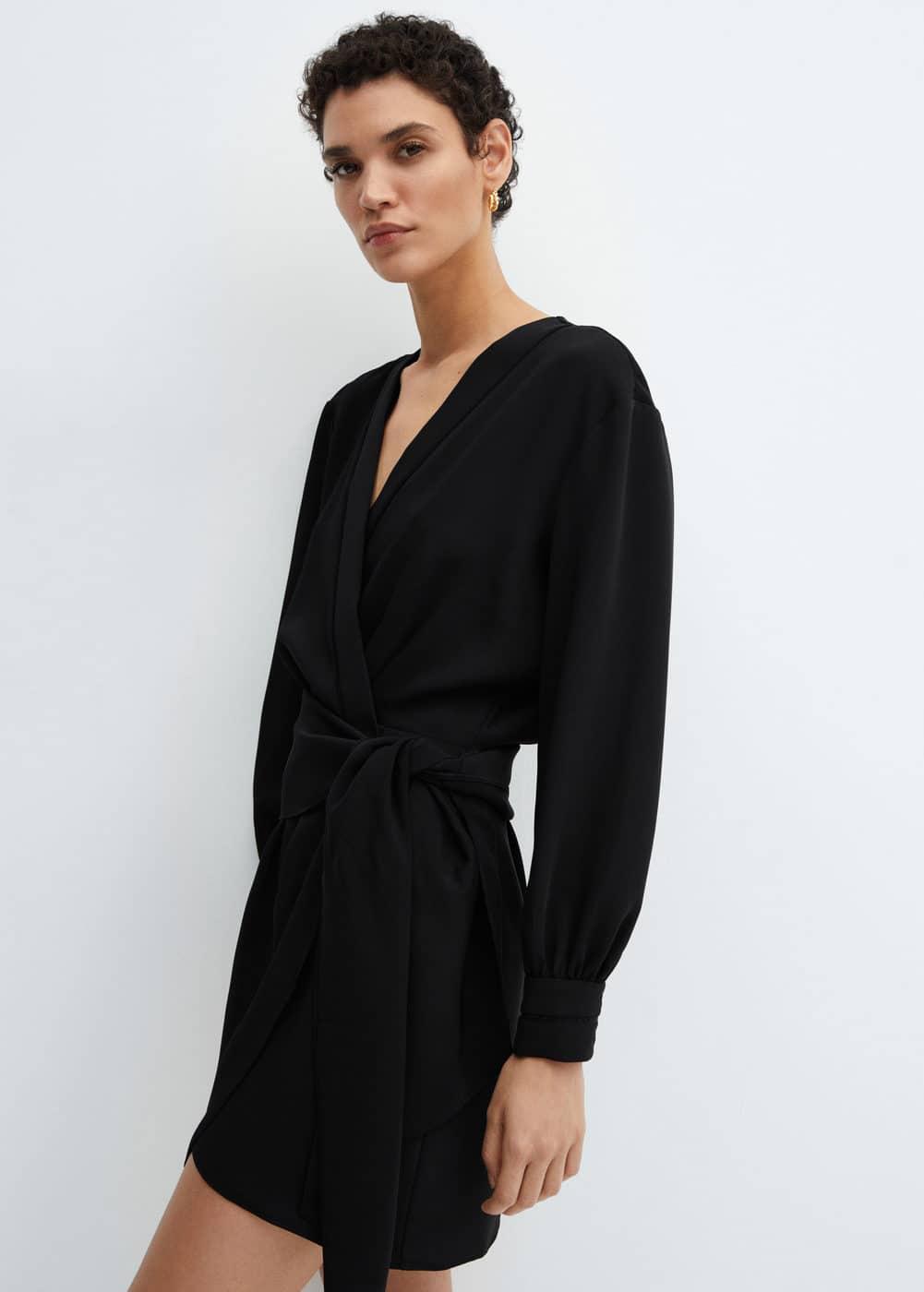 Mango Womens Bow Wrap Dress Product Image