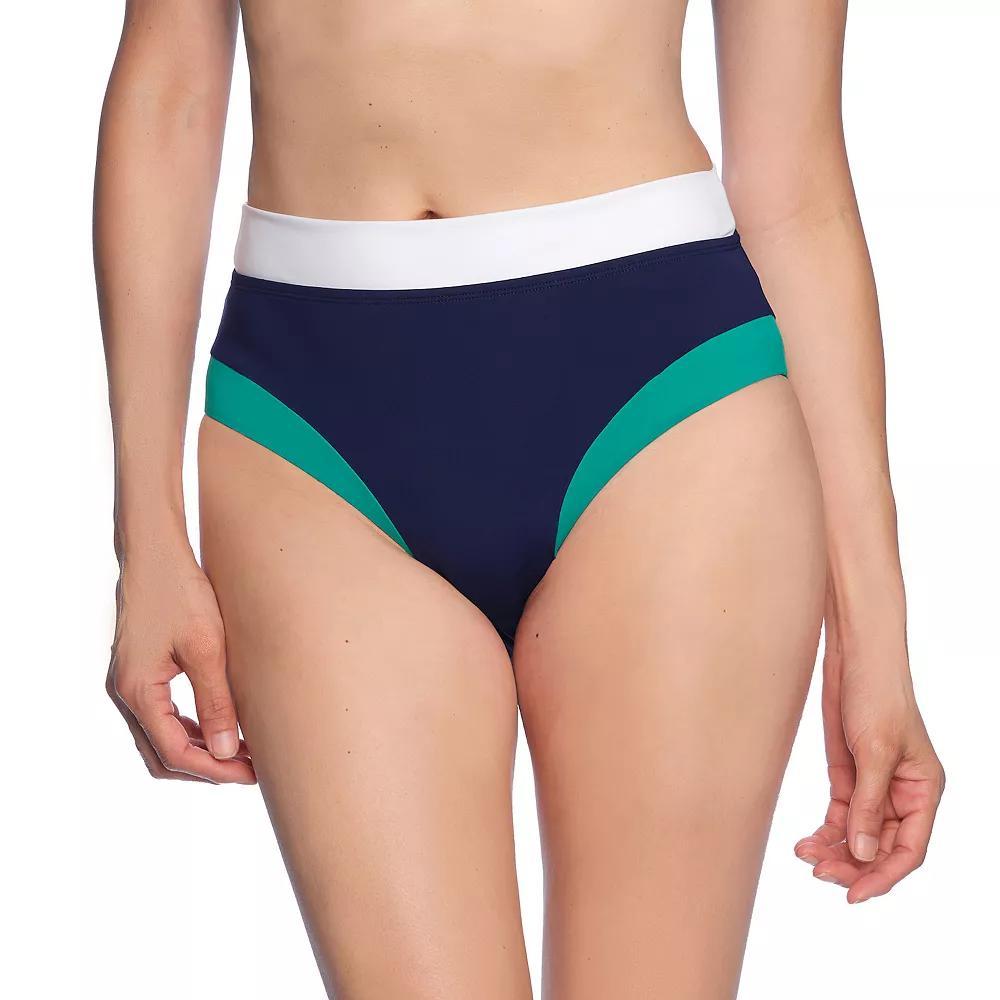 LOFT Colorblock Mid-Rise Bikini Bottoms, Women's, Size: Small, Deep  Blue Team Product Image