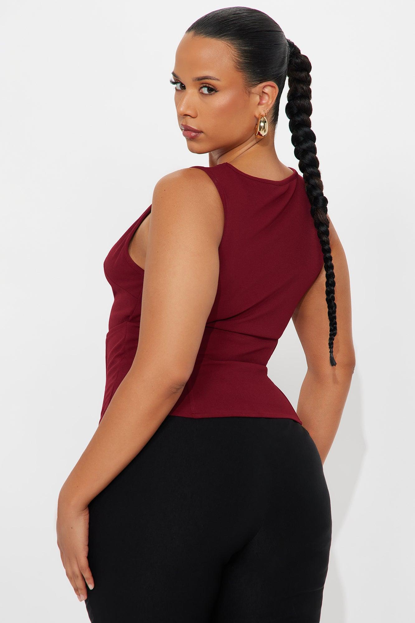 Muse Corset Waist Top - Plum Product Image