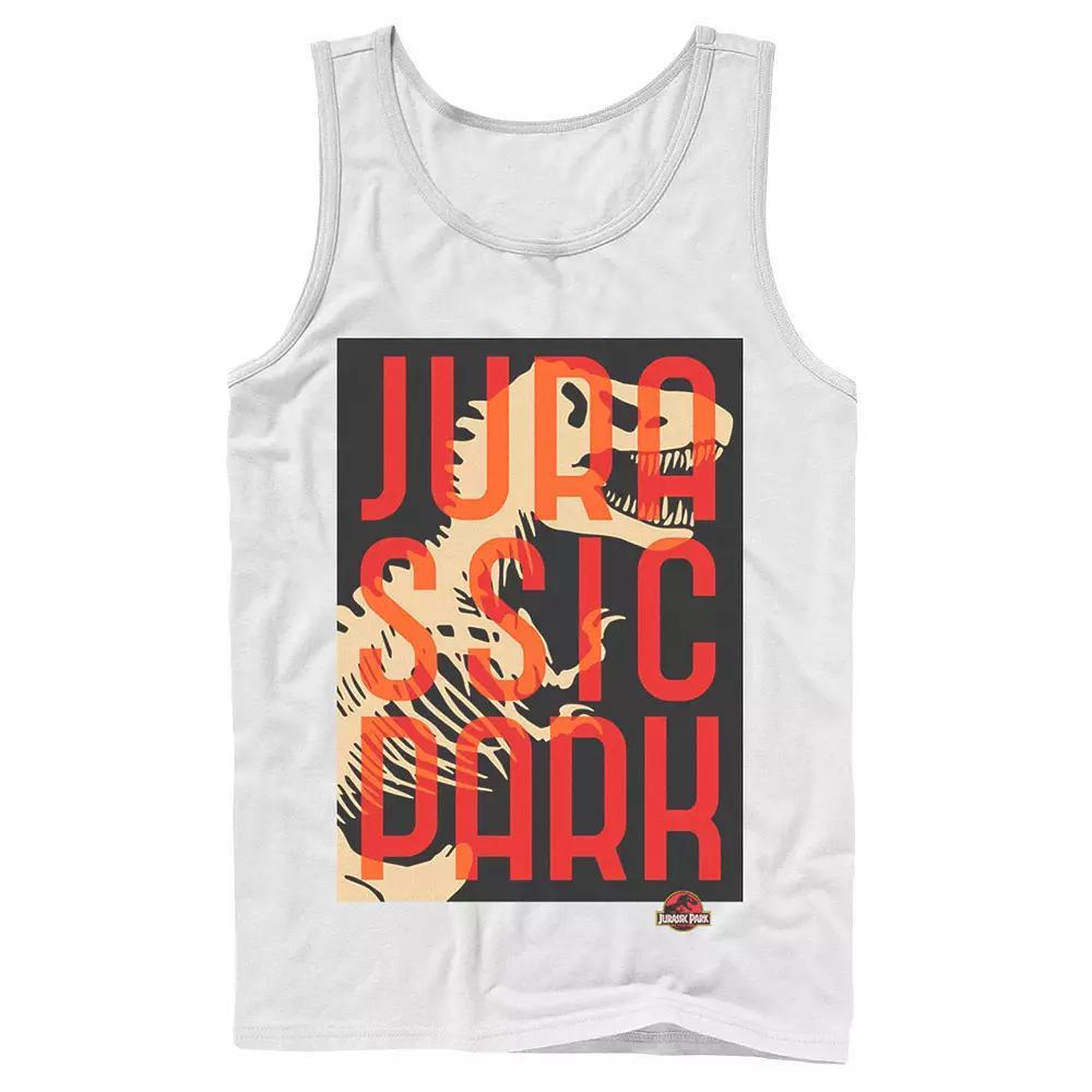 Men's Jurassic Park Split Typography T-Rex Bones Tank Top, Size: Large, White Product Image