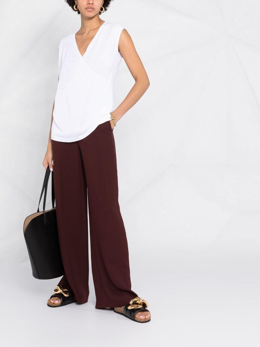 FABIANA FILIPPI Sleeveless Wrap Blouse In White Product Image