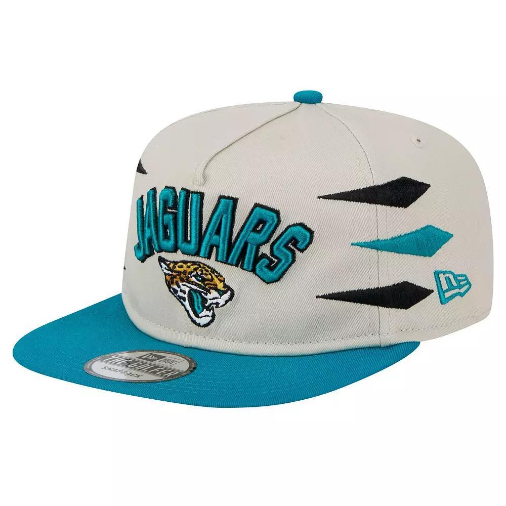 Men's New Era Stone/Teal Jacksonville Jaguars Athletic Golfer Snapback Hat, Team Product Image