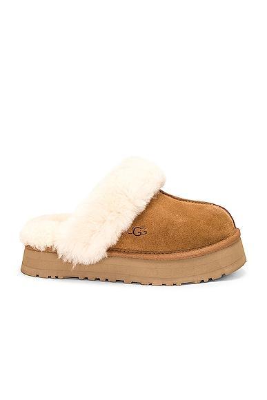 UGG Disquette Suede Fur Platform Slippers Product Image