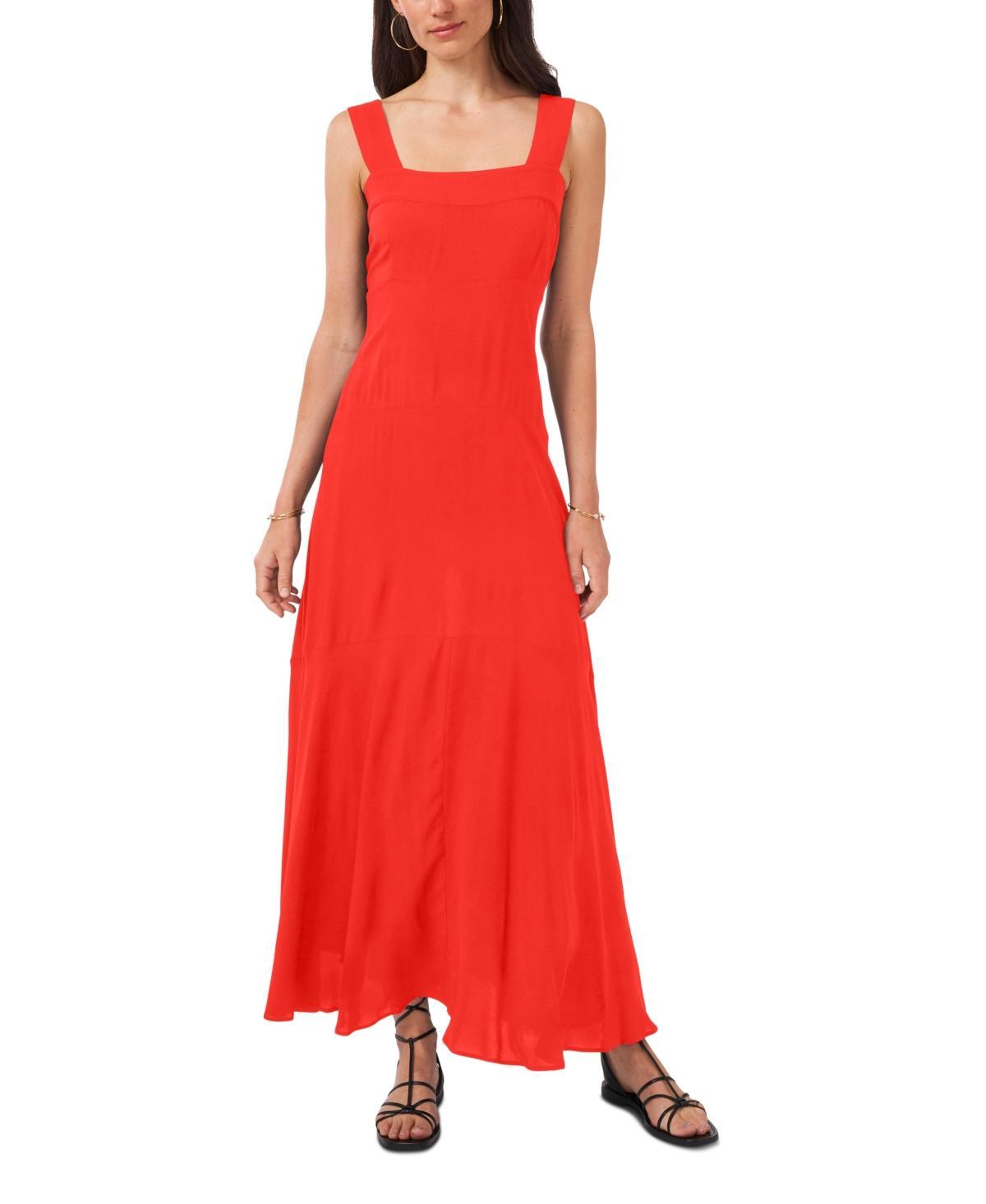 Vince Camuto Womens Smocked Back Challis Tiered Sleeveless Maxi Dress Product Image