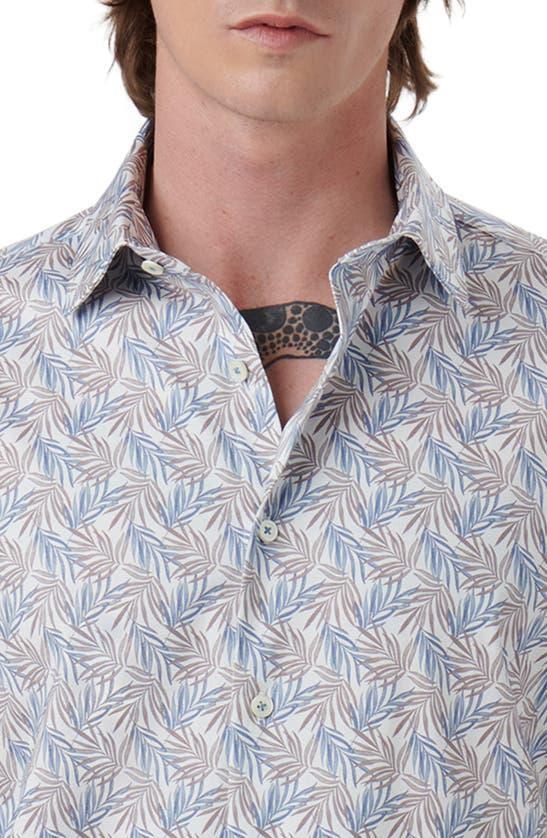 BUGATCHI Ooohcotton® Palm Print Button-up Shirt In Chalk Product Image
