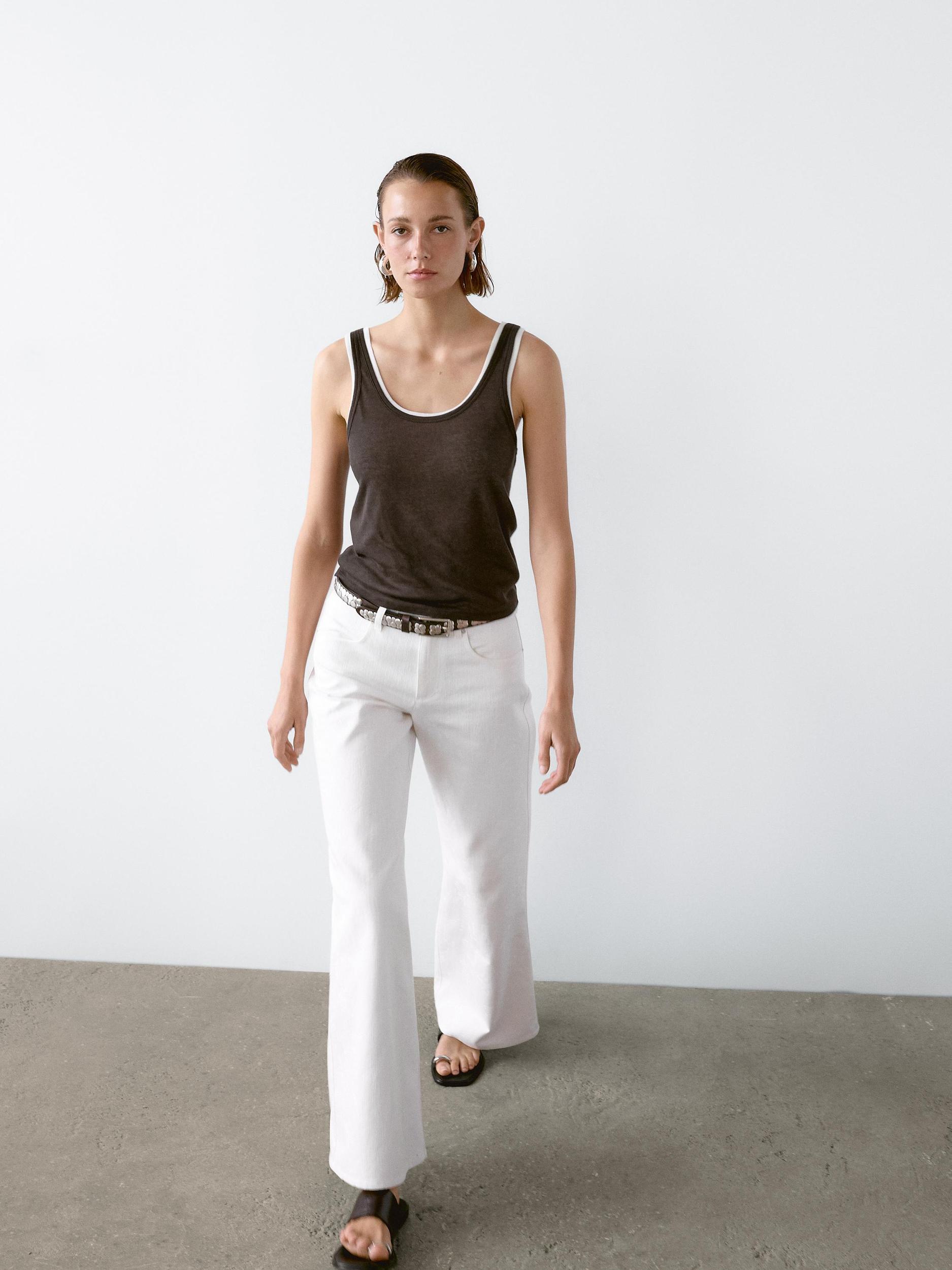 100% cotton double-strap top Product Image