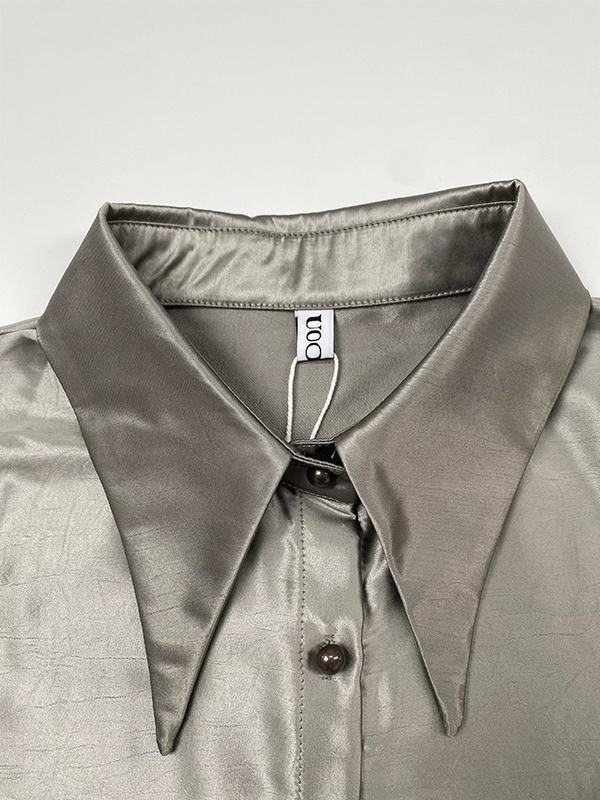 Long Sleeves Buttoned Gradient Lapel Blouses&Shirts Tops Product Image