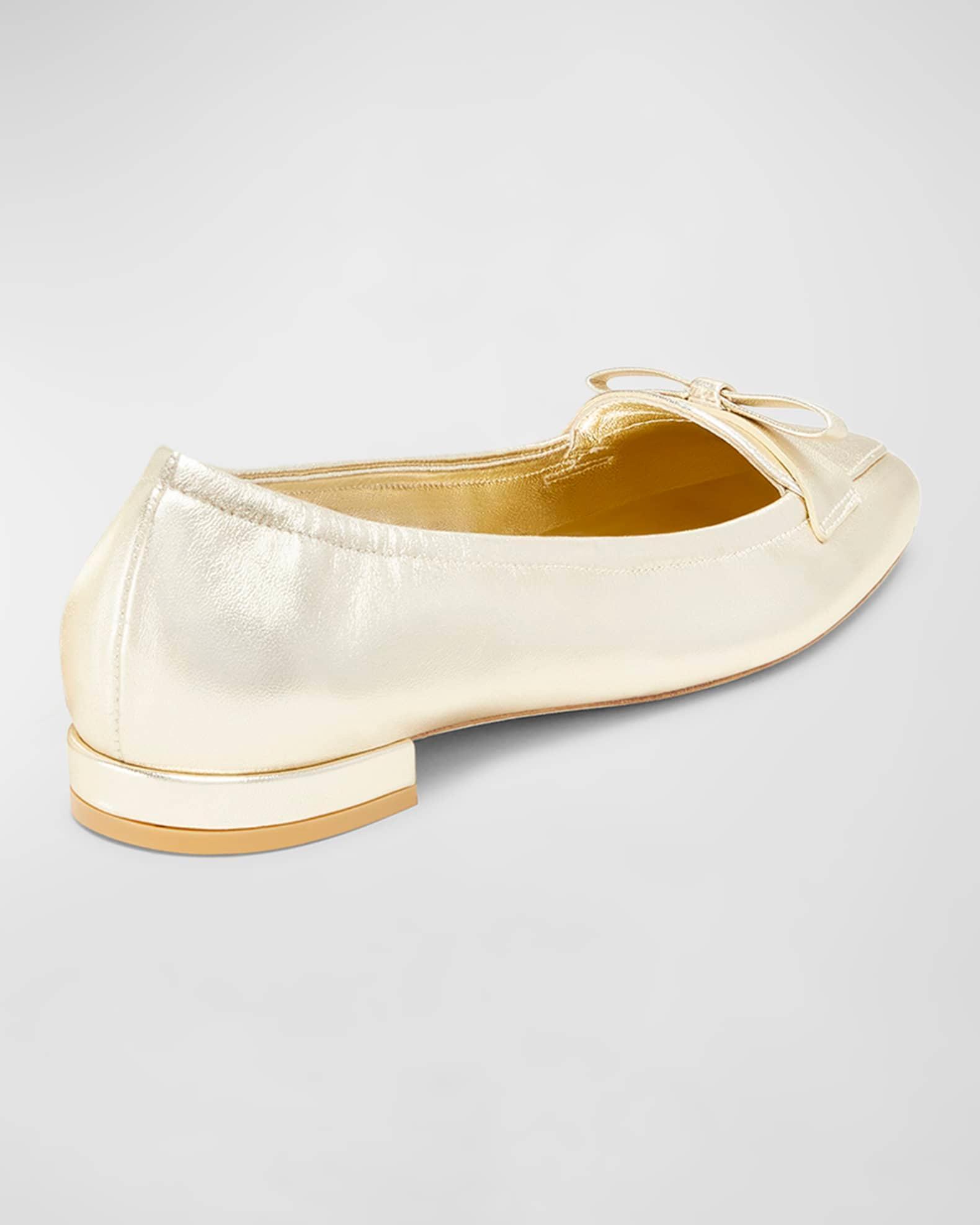 Tully Metallic Bow Ballerina Loafers Product Image