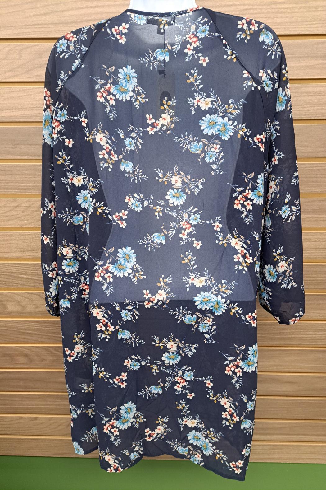 Blue floral lightweight shawl Product Image