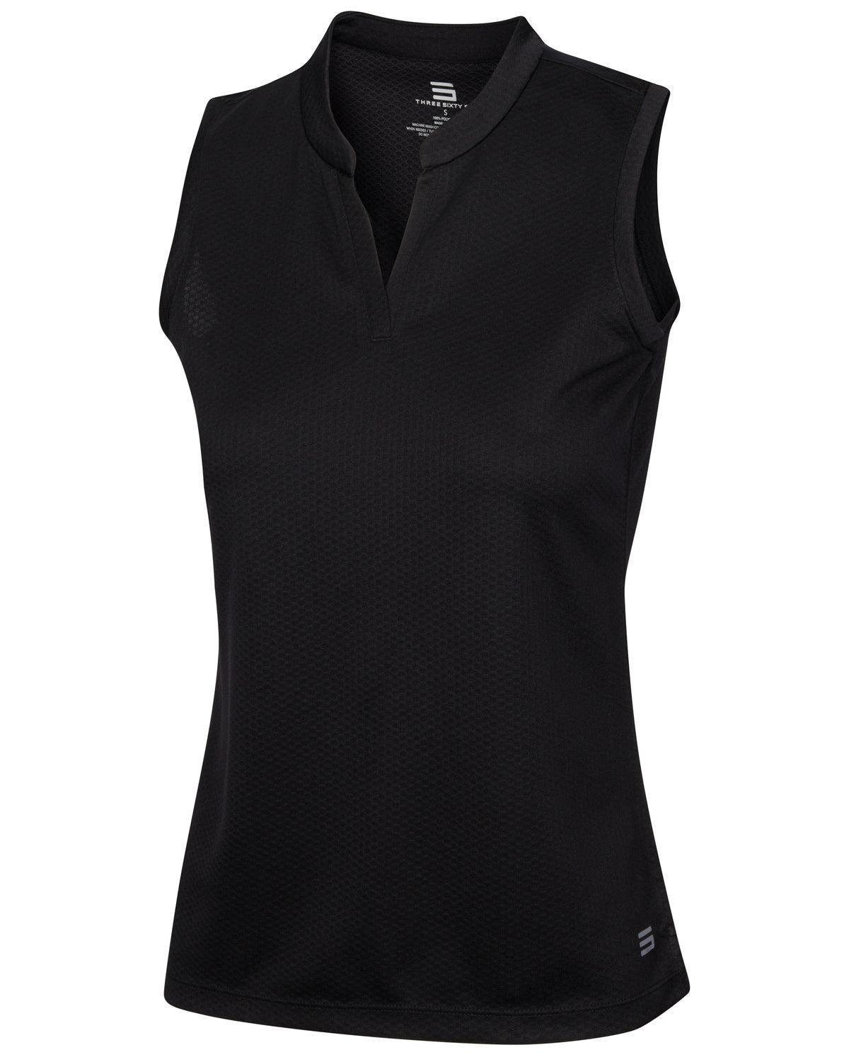 Three Sixty Six Women's Waffle-Textured Collarless Golf Polo Product Image