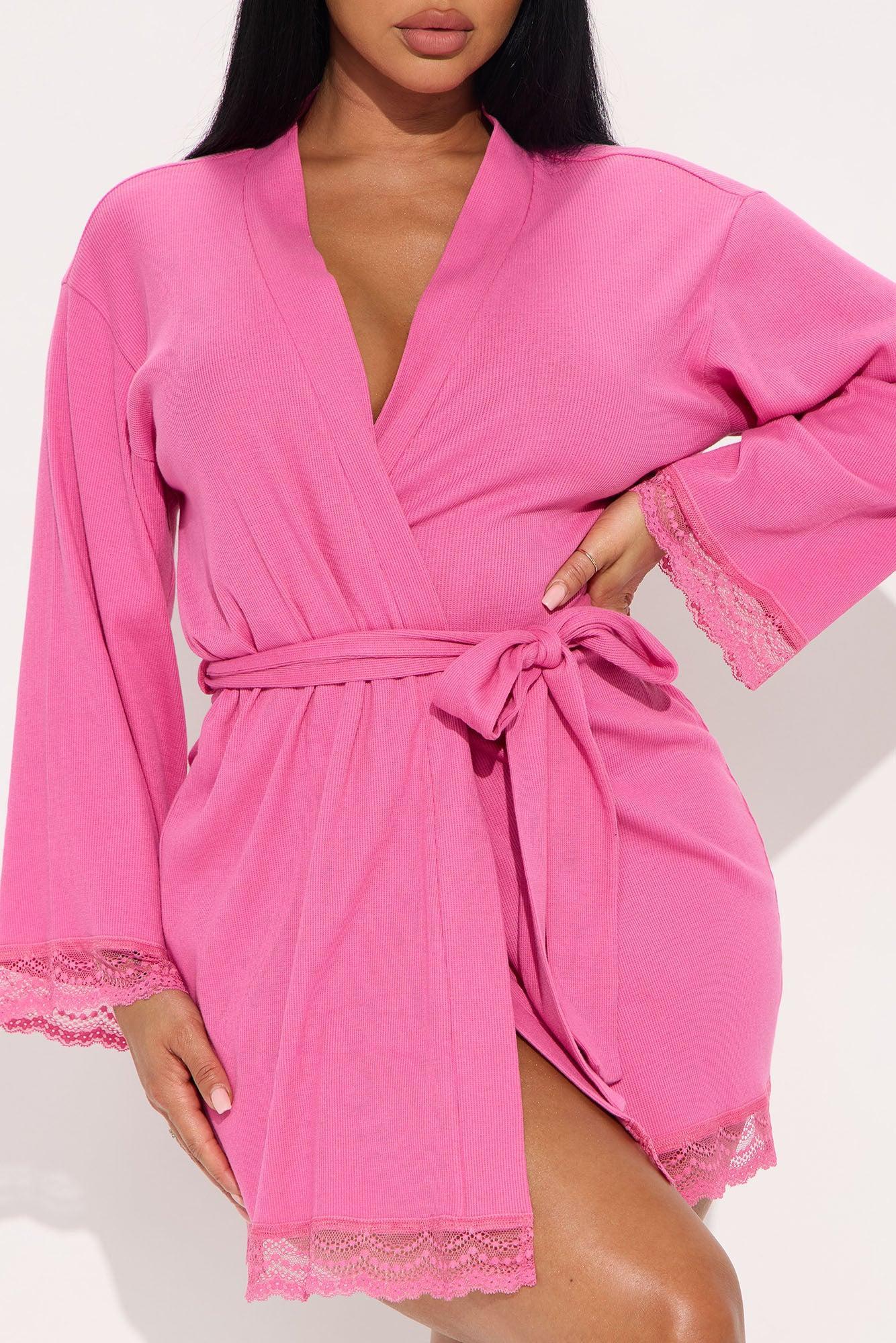Midnight Moods Ribbed PJ Robe - Hot Pink Product Image