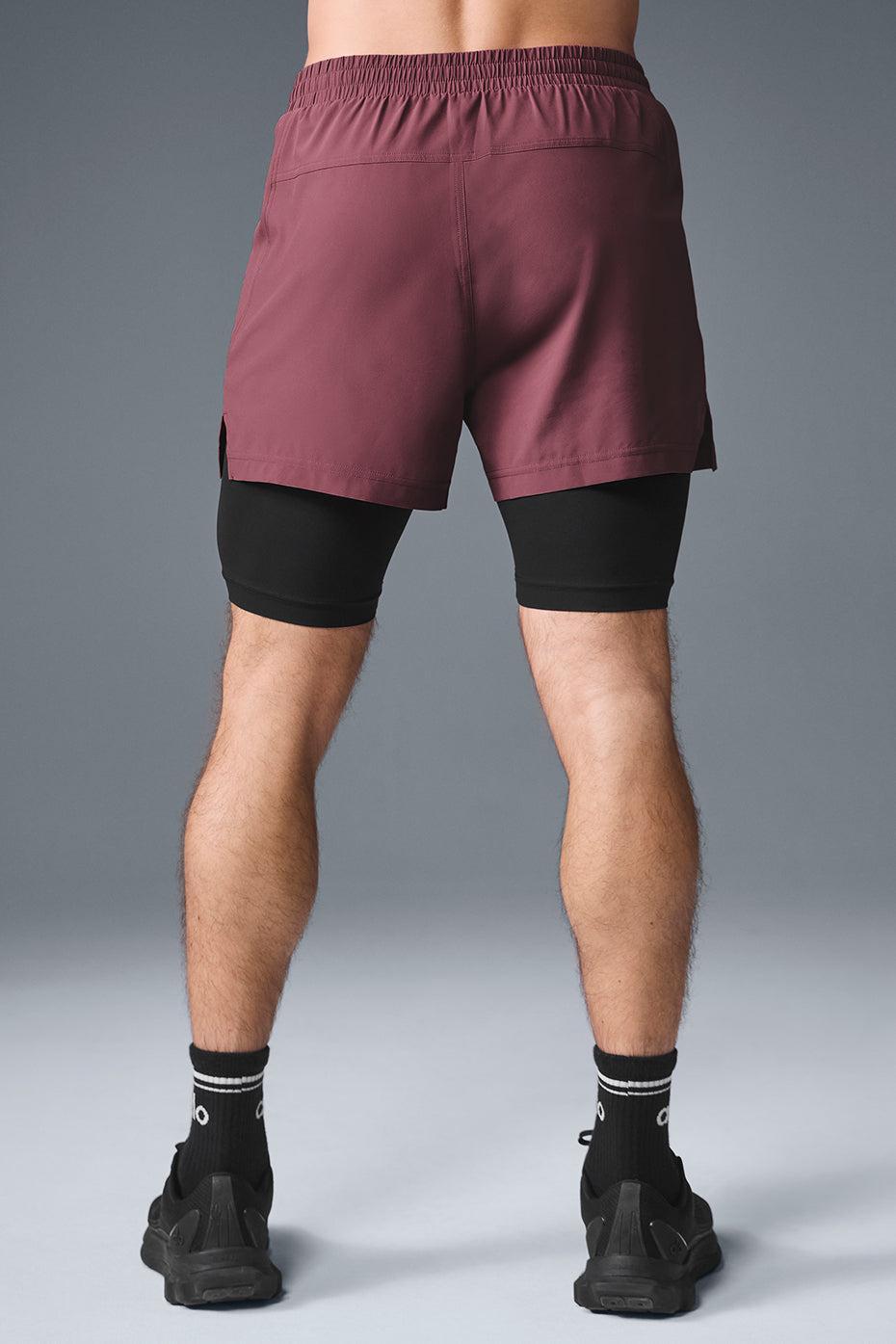 5" Revival 2-in-1 Short - Burgundy Truffle/Black Male Product Image
