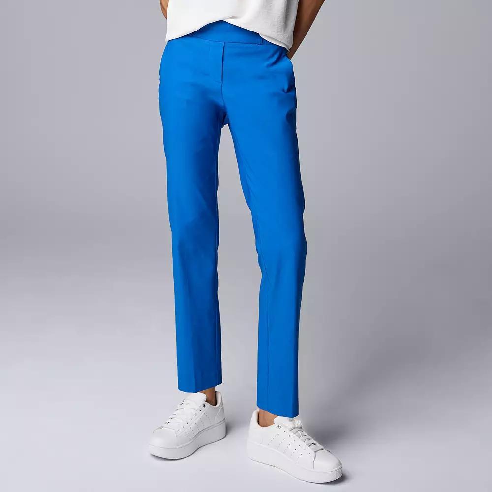 Women's Simply Vera Vera Wang Polished Twill Ankle Pants, Size: Small, Nautical Blue Product Image