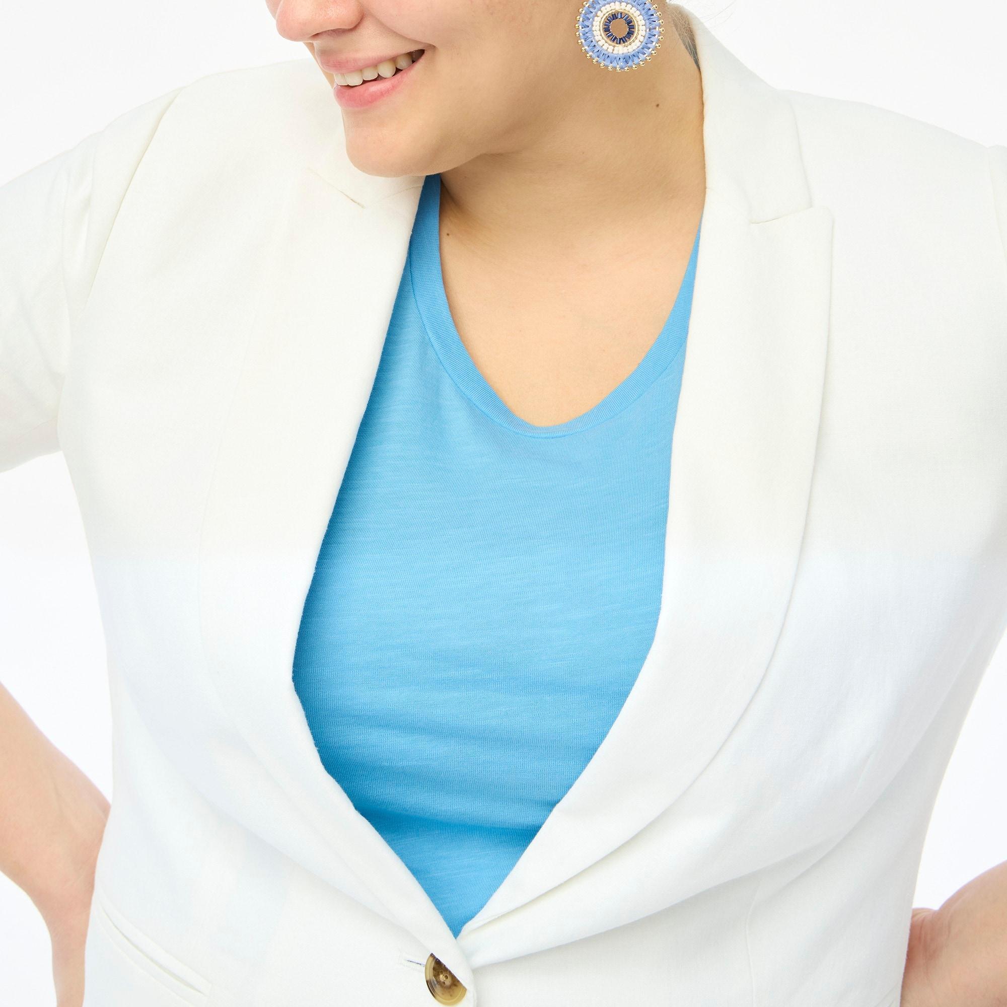 Linen-blend one-button blazer Product Image