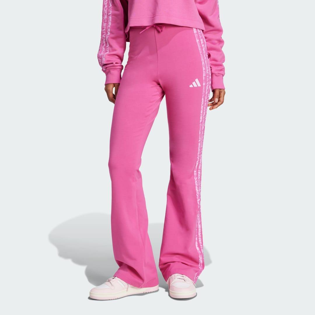 adidas Essentials 3-Stripes Print Cotton Leggings Black S Womens Product Image