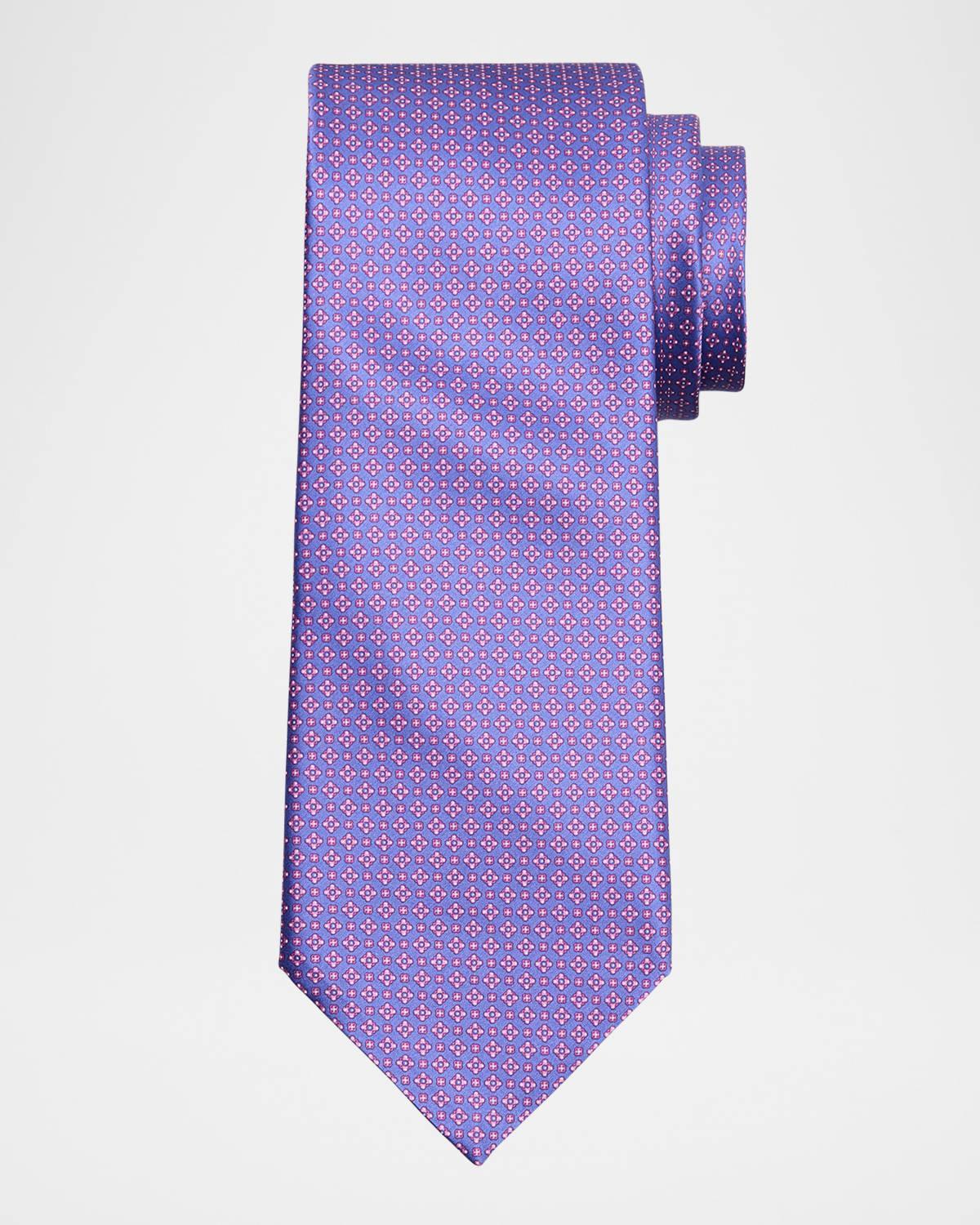 Mens Micro-Geometric Silk Tie Product Image
