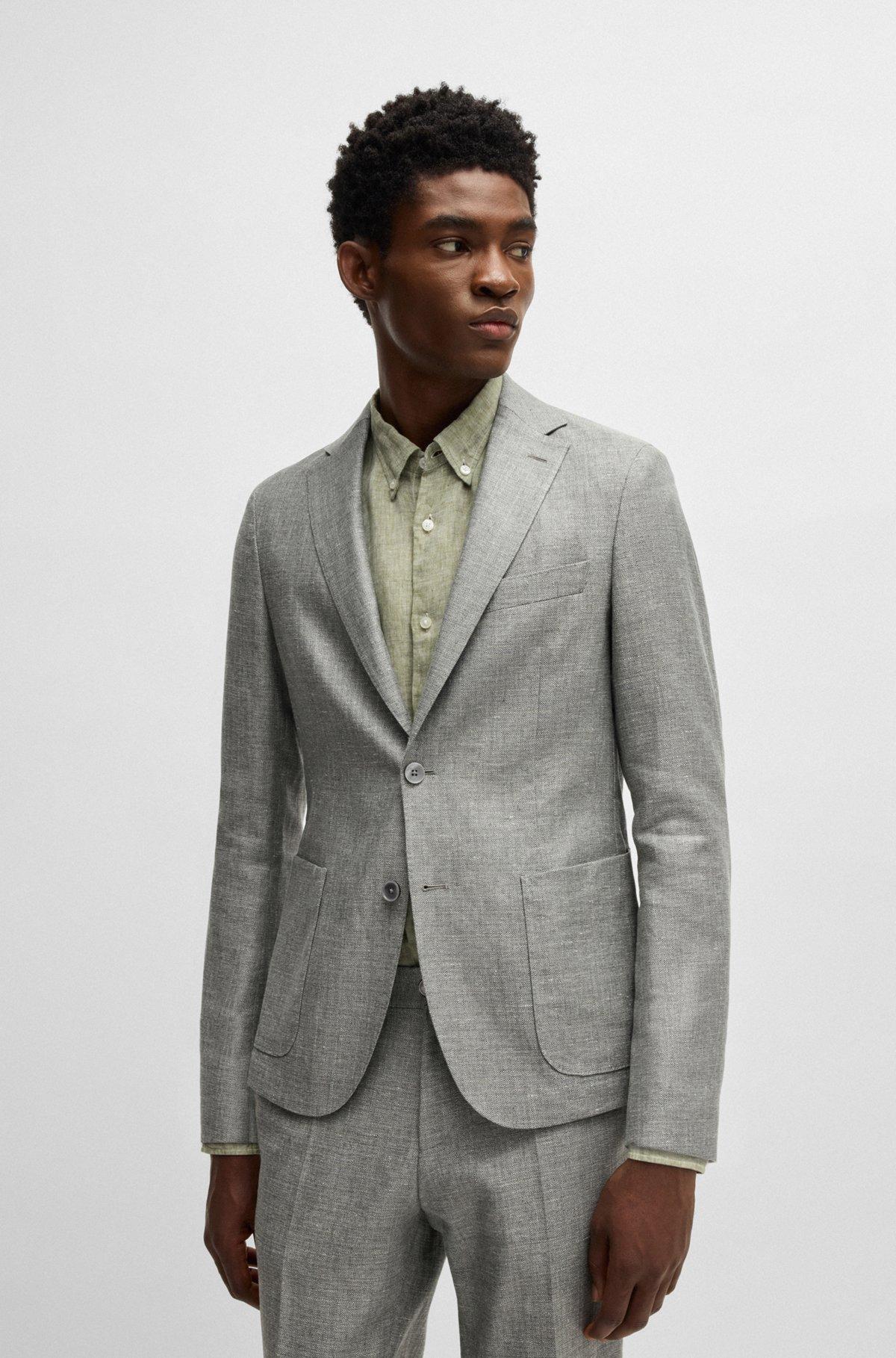 Slim-fit blazer in micro-patterned fabric Product Image