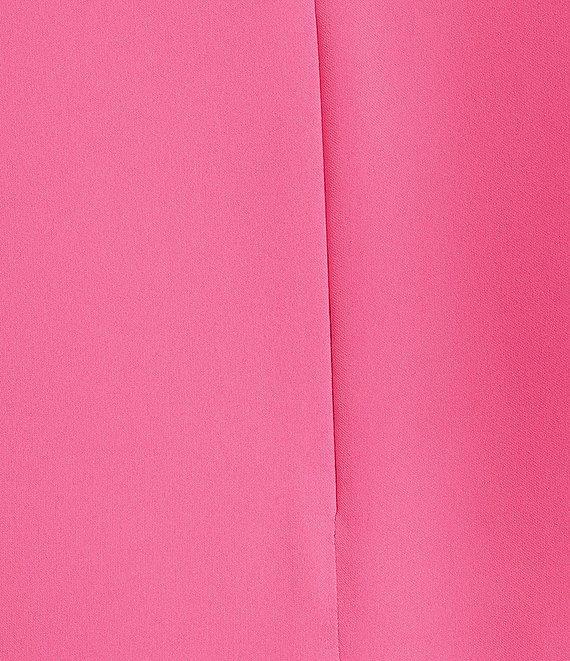 Caroline Rose Plus Size Julia Matte Crepe Round Neck 3/4 Ruffle Sleeve Shift Dress Product Image