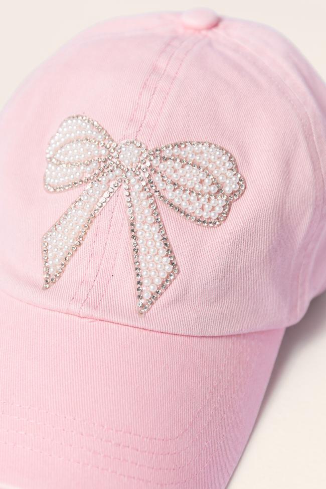 Pink Pearl Bow Hat Product Image