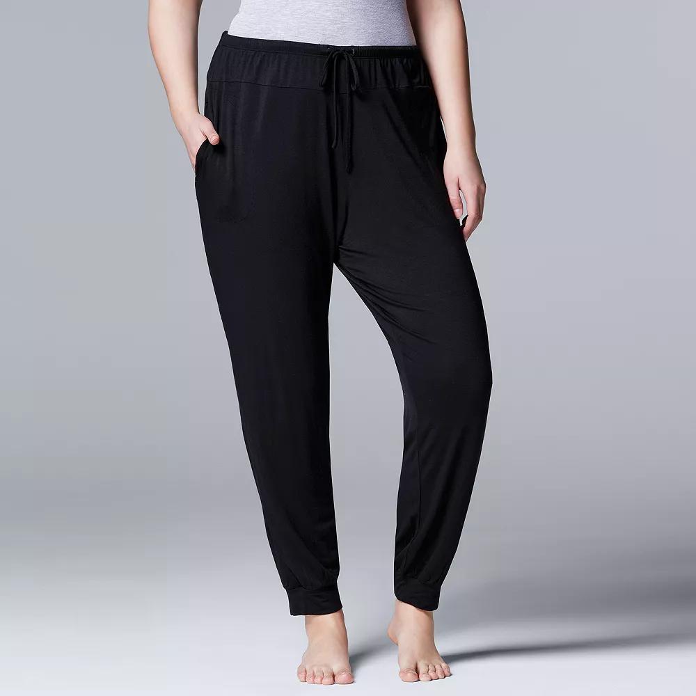 Plus Size Simply Vera Vera Wang Basic Luxury Banded Bottom Pajama Pants, Women's, Size: 2XL, Grey Gray Product Image