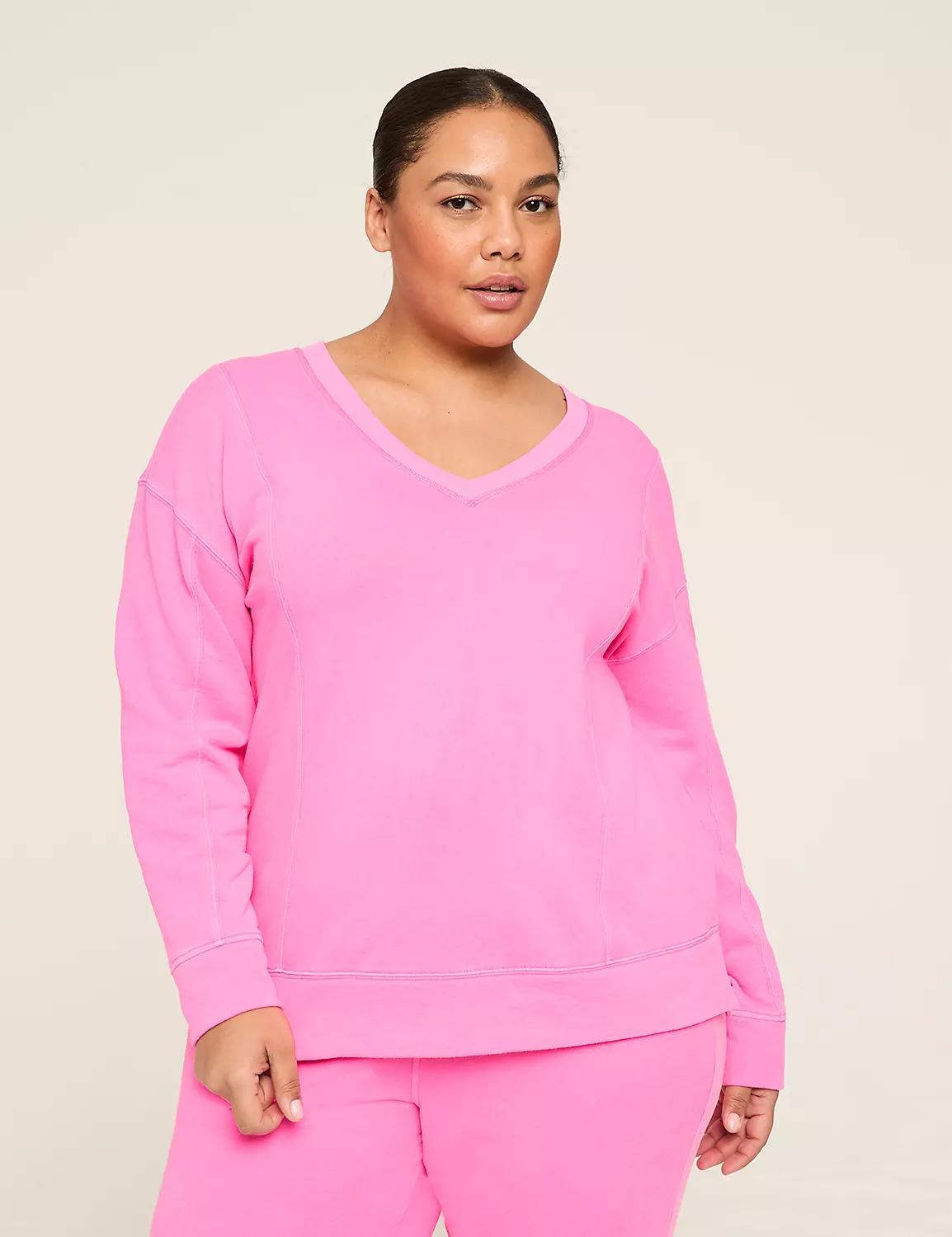 LIVI French Terry V-Neck Washed Sweatshirt Product Image