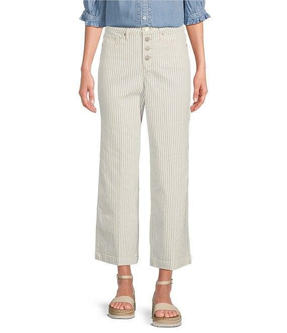 NYDJ Teresa High-Rise Wide-Leg Stripe Ankle Jeans Product Image