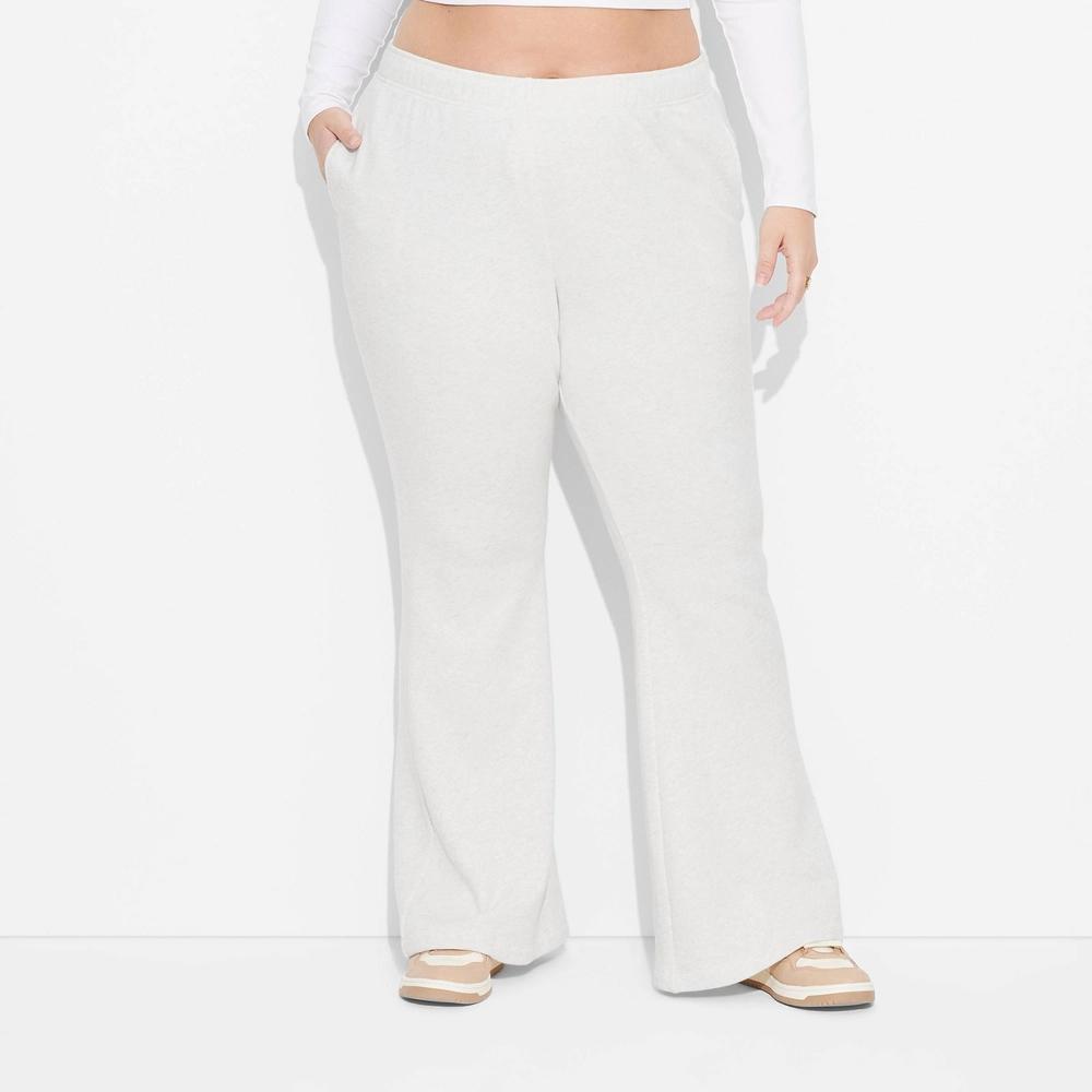 Women's High-Rise Flare Sweatpants - Wild Fable™ Heather 4X: Relaxed Fit, Heavyweight Fleece, Side Pocket Product Image