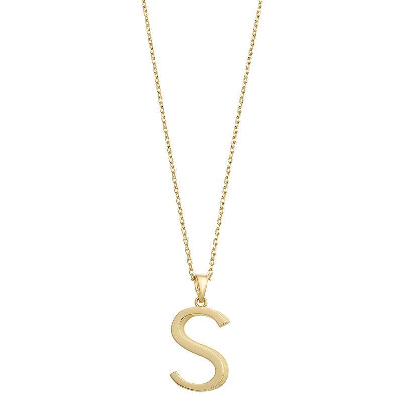 City Luxe Gold Tone Initial Charm Pendant Necklace, Women's, Size: 18", Gold Tone S Product Image
