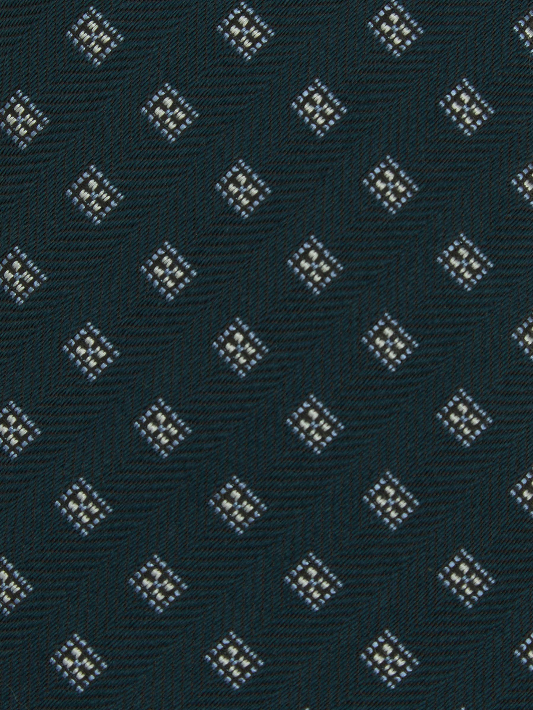 Wool-Silk Foulard Textured Tie in Forest Green Product Image