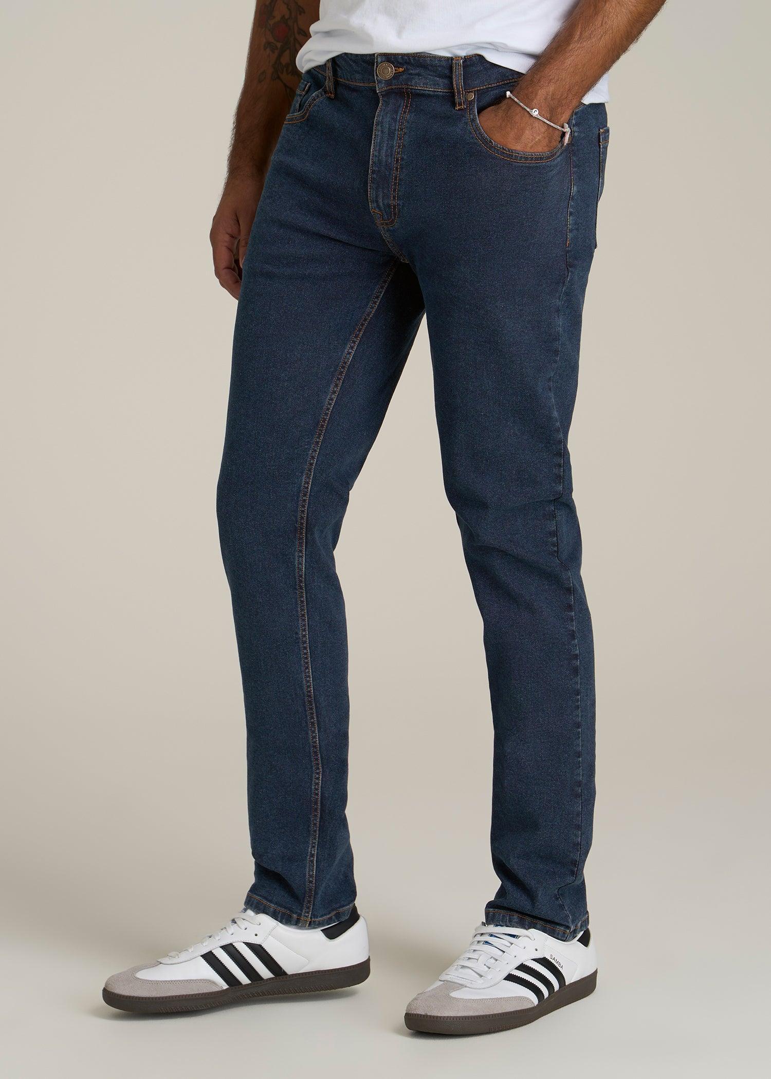 A.T. Basics Men's Dylan Slim Fit Jeans for Tall Men in Charged Blue Product Image