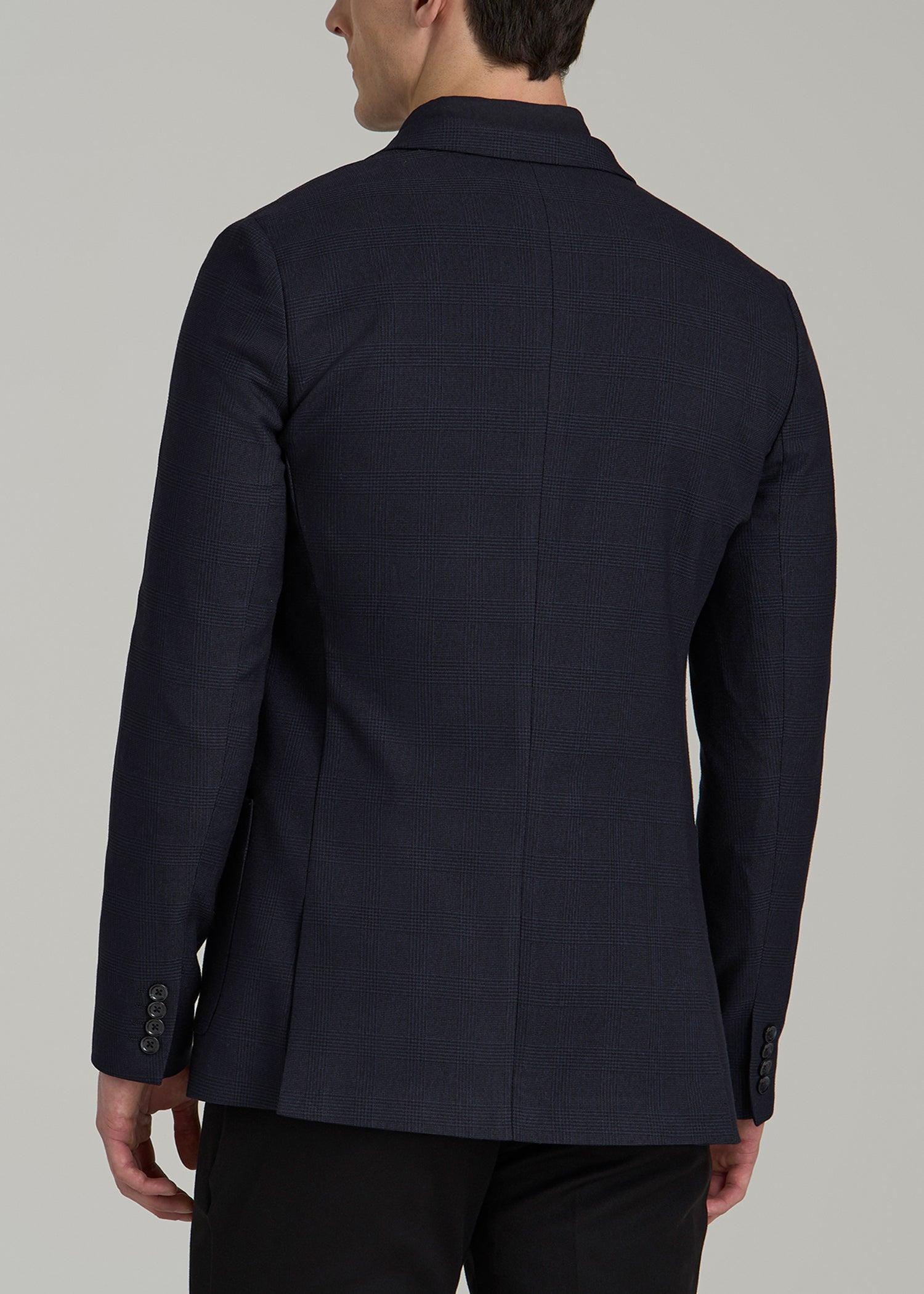 Men's Tall Core Blazer in Black and Blue Plaid Product Image