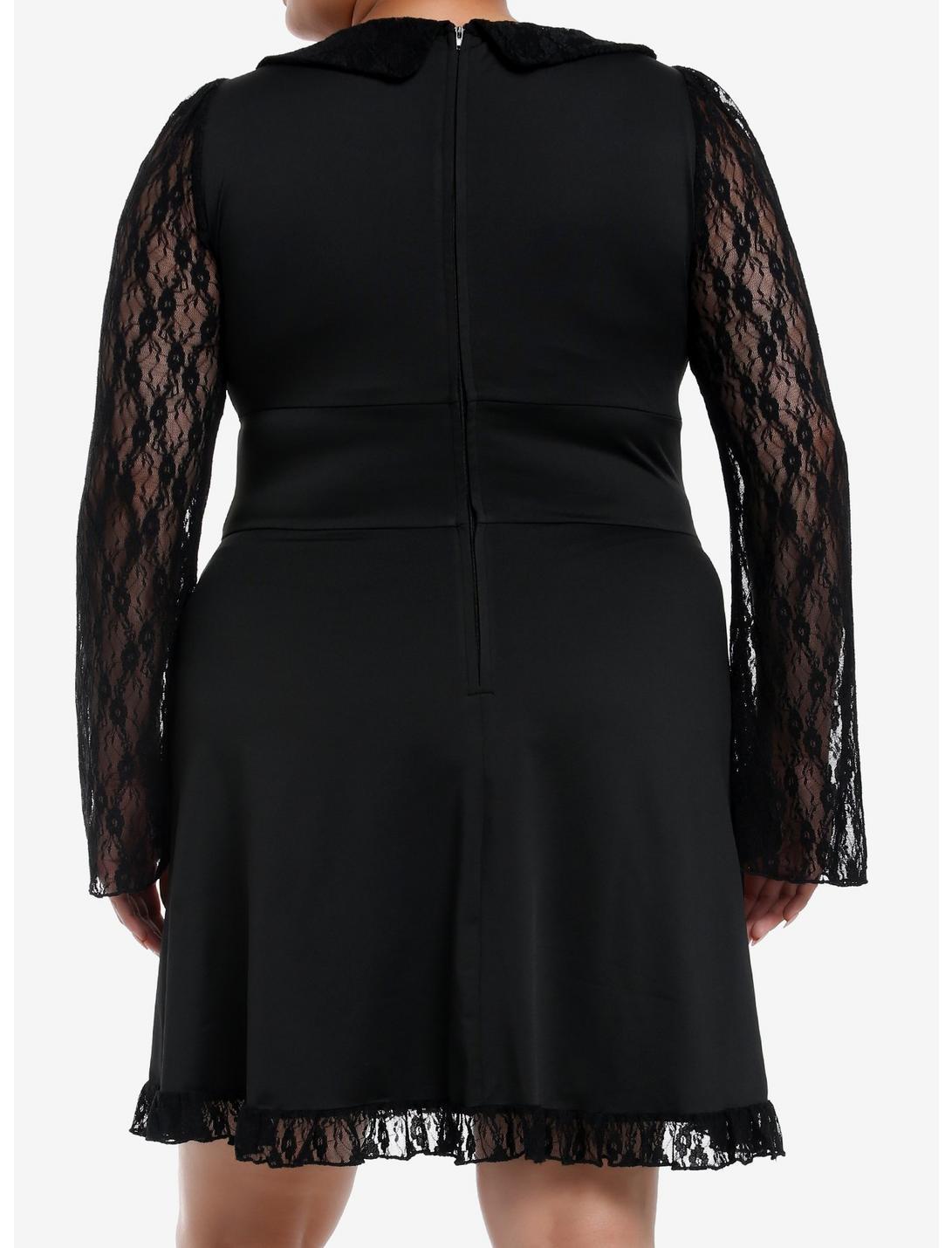 Daisy Street Black Lace Long-Sleeve Mini Dress Plus Size Product Image
